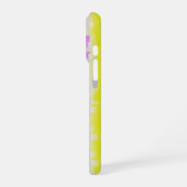 Gele roze Artdeco regenboogstrips iPhone Hoesje (Linkerkant)