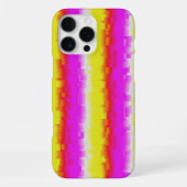 Gele roze Artdeco regenboogstrips iPhone Hoesje (Achterkant)