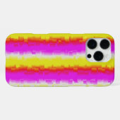 Gele roze Artdeco regenboogstrips iPhone Hoesje (Achterkant horizontaal)