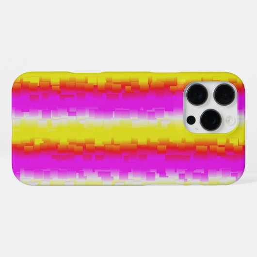 Gele roze Artdeco regenboogstrips iPhone Hoesje (Achterkant horizontaal)