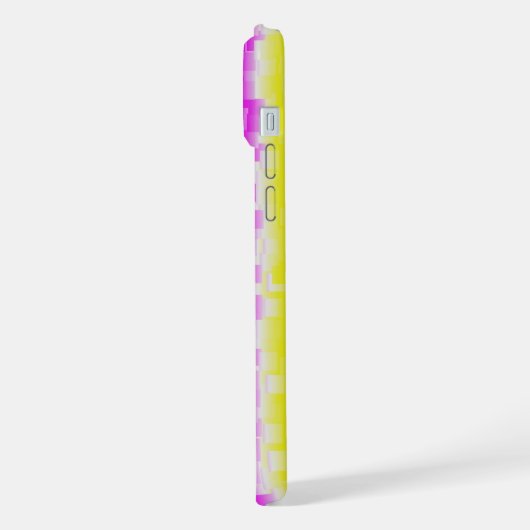 Gele roze Artdeco regenboogstrips iPhone Hoesje (Linkerkant)