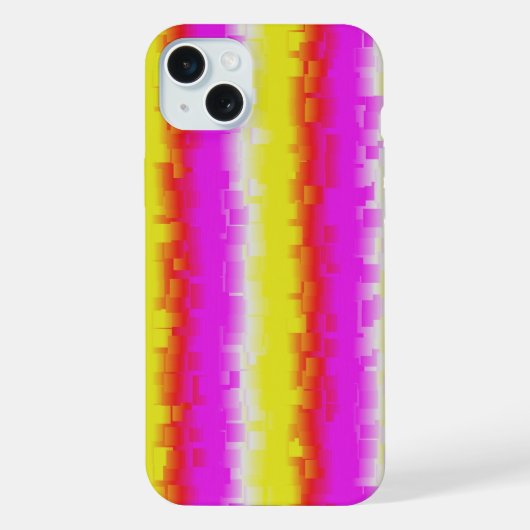 Gele roze Artdeco regenboogstrips iPhone Hoesje (Achterkant)