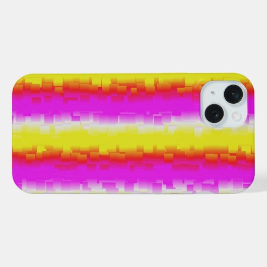 Gele roze Artdeco regenboogstrips iPhone Hoesje (Achterkant horizontaal)