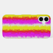 Gele roze Artdeco regenboogstrips iPhone Hoesje (Achterkant horizontaal)