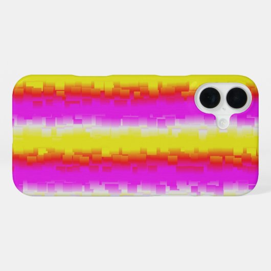 Gele roze Artdeco regenboogstrips iPhone Hoesje (Achterkant horizontaal)