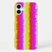 Gele roze Artdeco regenboogstrips iPhone Hoesje (Achterkant)