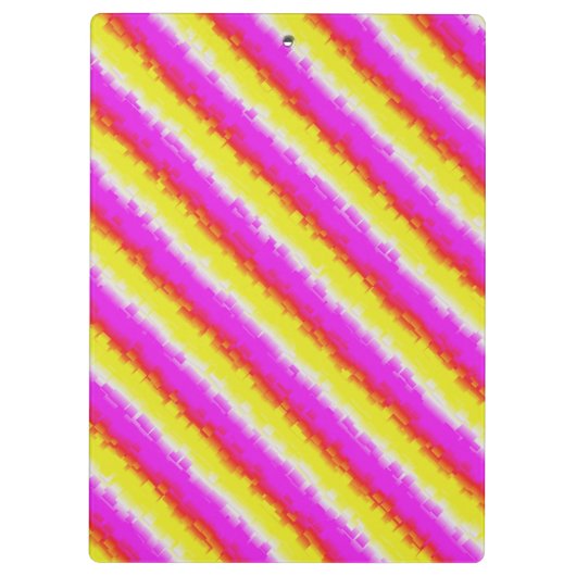 Gele roze Artdeco regenboogstrips Klembord (Achterkant)