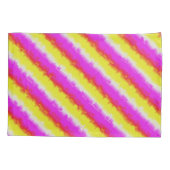 Gele roze Artdeco regenboogstrips Kussensloop (Achterkant)