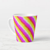 Gele roze Artdeco regenboogstrips Latte Mok (Linkerhoek)