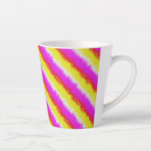 Gele roze Artdeco regenboogstrips Latte Mok