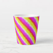 Gele roze Artdeco regenboogstrips Latte Mok (Voorkant)