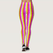 Gele roze Artdeco regenboogstrips Leggings (Achterkant)