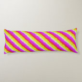 Gele roze Artdeco regenboogstrips Lichaamskussen (Achterkant)