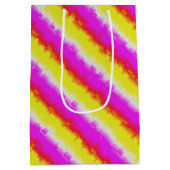Gele roze Artdeco regenboogstrips Medium Cadeauzakje (Achterkant)