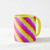 Gele roze Artdeco regenboogstrips Mok (Voorkant rechts)