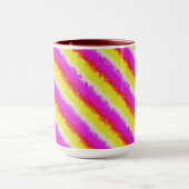 Gele roze Artdeco regenboogstrips Mok (Midden)