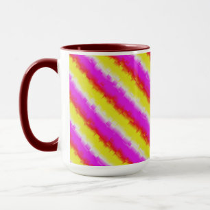 Gele roze Artdeco regenboogstrips Mok