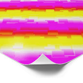 Gele roze Artdeco regenboogstrips Perfect Poster (Hoek)