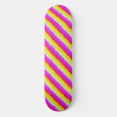 Gele roze Artdeco regenboogstrips Persoonlijk Skateboard (Voorkant)