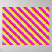 Gele roze Artdeco regenboogstrips Poster (Voorkant)