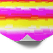 Gele roze Artdeco regenboogstrips Poster (Hoek)