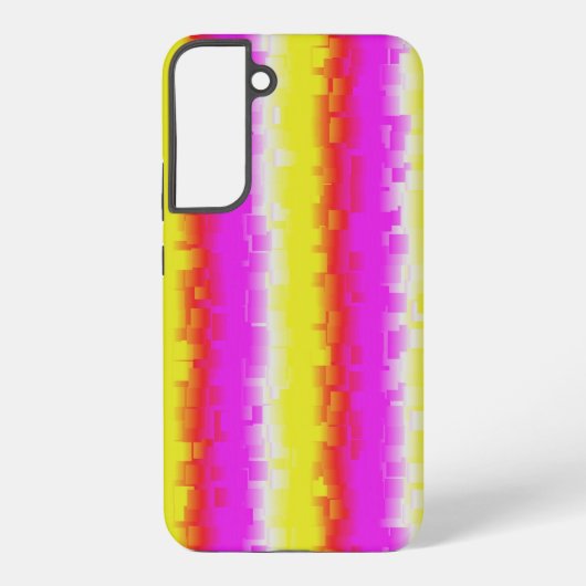 Gele roze Artdeco regenboogstrips Samsung Galaxy Hoesje (Achterkant)