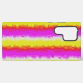 Gele roze Artdeco regenboogstrips Samsung Galaxy Hoesje (Achterkant horizontaal)