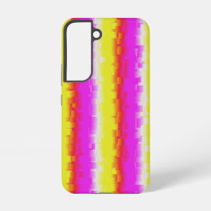 Gele roze Artdeco regenboogstrips Samsung Galaxy Hoesje
