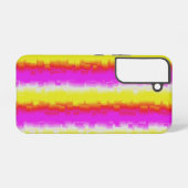 Gele roze Artdeco regenboogstrips Samsung Galaxy Hoesje (Achterkant horizontaal)
