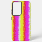 Gele roze Artdeco regenboogstrips Samsung Galaxy Hoesje (Achterkant)