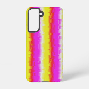 Gele roze Artdeco regenboogstrips Samsung Galaxy Hoesje