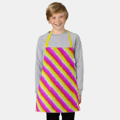 Gele roze Artdeco regenboogstrips Schort (Gedragen)