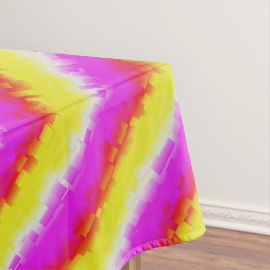 Gele roze Artdeco regenboogstrips Tafelkleed (Voorbeeld)