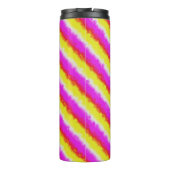 Gele roze Artdeco regenboogstrips Thermosbeker (Achterkant)