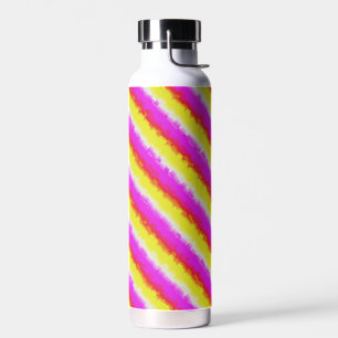Gele roze Artdeco regenboogstrips Waterfles
