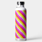 Gele roze Artdeco regenboogstrips Waterfles (Rechts)