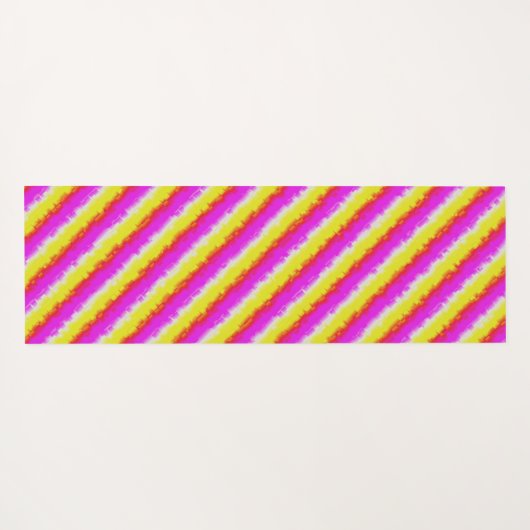 Gele roze Artdeco regenboogstrips Yogamat (Achterkant (horizontaal))