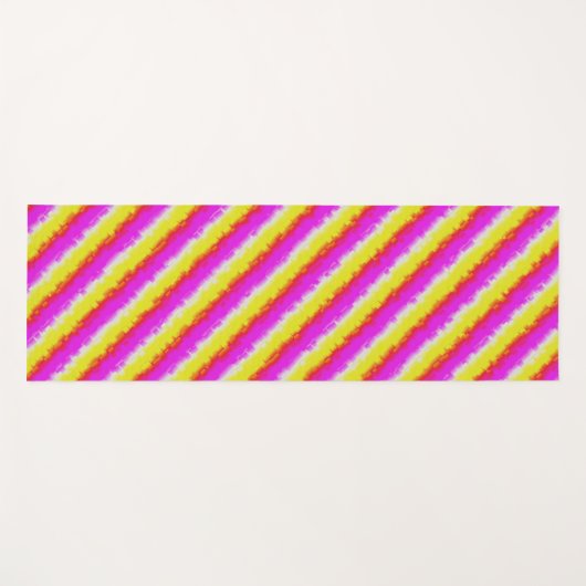 Gele roze Artdeco regenboogstrips Yogamat (Voorkant (horizontaal))