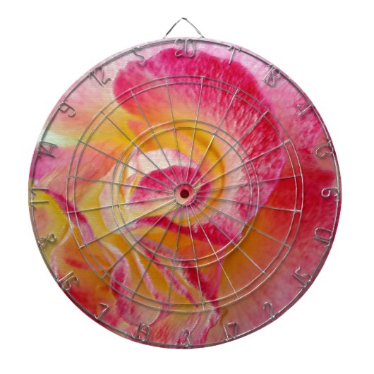 gele roze bladen dartbord (Voorkant)