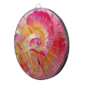 gele roze bladen dartbord (Voorkant Rechts)