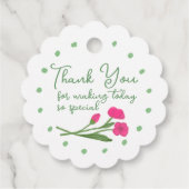 Gele Roze Bloementuin Whimsisch Handgeschilderd Bedankjes Labels (Achterkant)