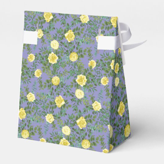 Gele roze en Paarse periwinkle bruiloft Bedankdoosjes (Achterkant)