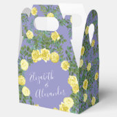 Gele roze en Paarse periwinkle bruiloft Bedankdoosjes (Geopend)