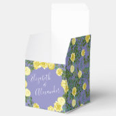 Gele roze en Paarse periwinkle bruiloft Bedankdoosjes (Geopend)