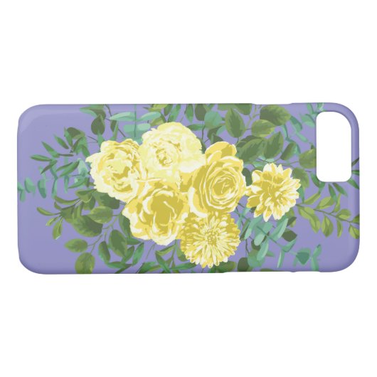 Gele roze en Paarse periwinkle bruiloft Case-Mate iPhone Case (Achterkant (Horizontaal))