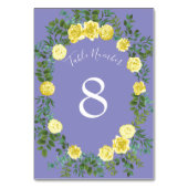 Gele roze en Paarse periwinkle bruiloft Kaart (Voorkant)