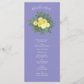 Gele roze en Paarse periwinkle bruiloft Menu (Voorkant)