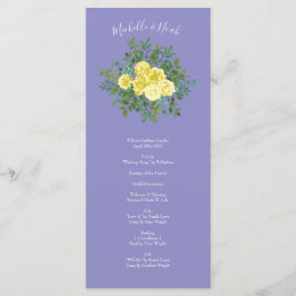 Gele roze en Paarse periwinkle bruiloft Menu