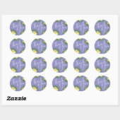 Gele roze en Paarse periwinkle bruiloft Ronde Sticker (Vel)
