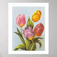  gele, roze en Paarse Tulpen